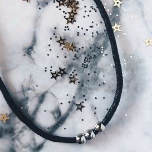 Black and Silver Triple Bead Choker